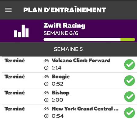 Plan d’entrainement Zwift Racing : Semaine 5