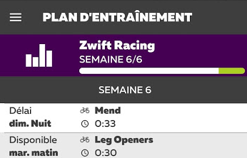 Plan d’entrainement Zwift Racing : le bilan